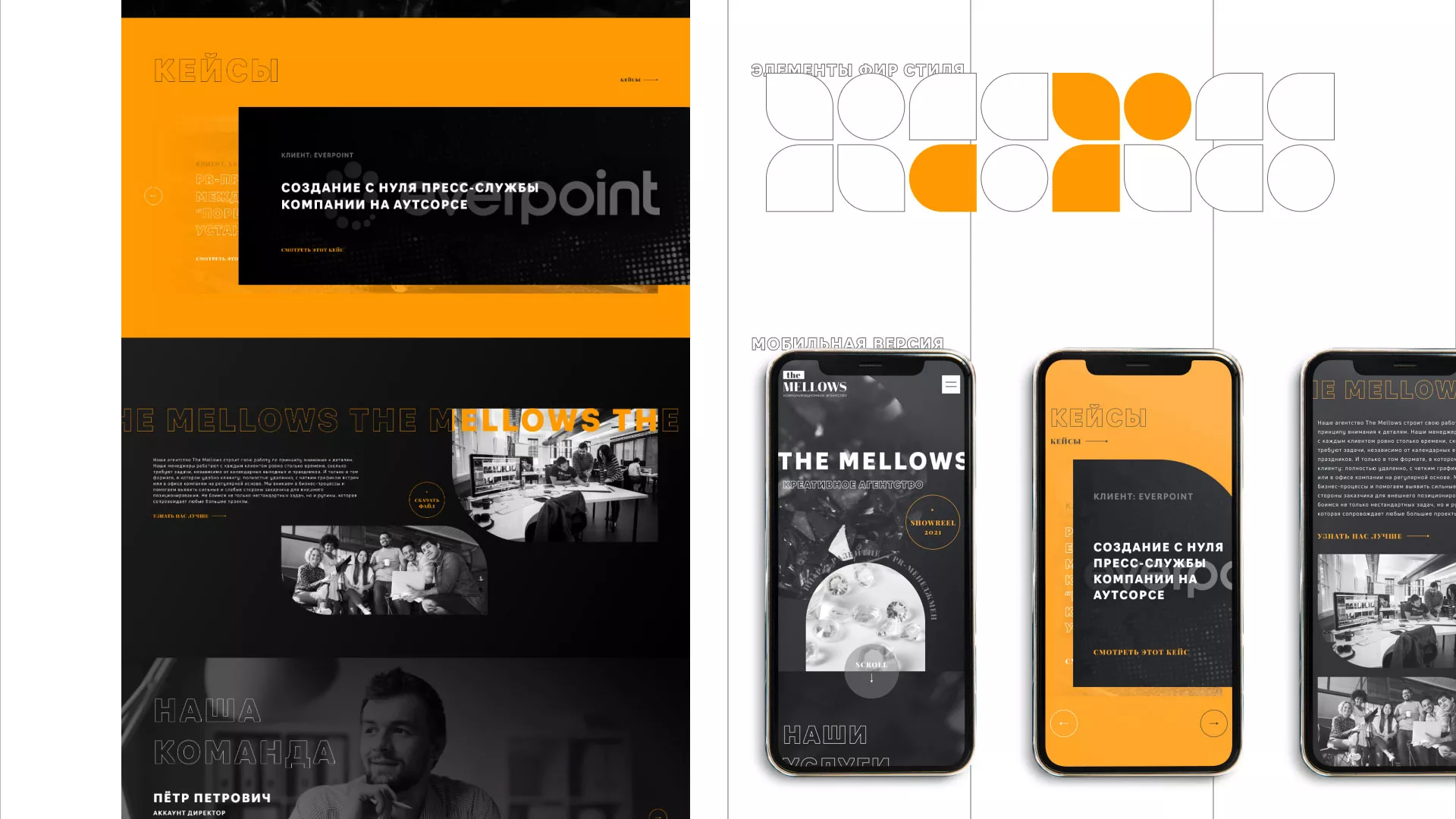 Разработка сайта креативного агентства «The Mellows» в Енисейске